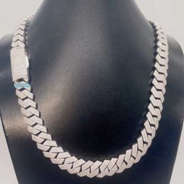 Necklaces hip hop fashion moissanite necklace Mens Geometric Sterling Silver necklace 14mm Two row diamonds cuban chain fashion necklace pen