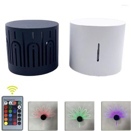 Wall Lamps 3W LED Sconce Light Fixture Peacock RGB Color Change Remote Control Lamp Surface Mounted Aluminum El Bedroom Disco Bar