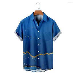 Men's Casual Shirts Men's Hawaiian T-Shirt Y2K Hombre Fashion Shirt Chinese Arts 3D Print Cozy Short Sleeve Beach Oversized Clothes 14