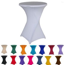 Table Cloth 70 110cm Stretch Round Tablecloth Cocktail Spandex Bar El Wedding Party White Cover Multi-color