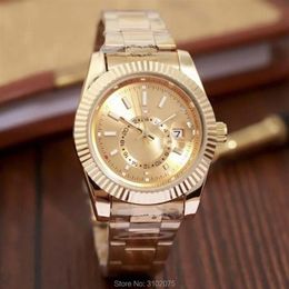 Drop 2021 Luxury Watch Top Brand Fashion Sky-Watch Date Men Quartz Gold Role Male Wristwatch 30M Waterproof Wristwatches308P