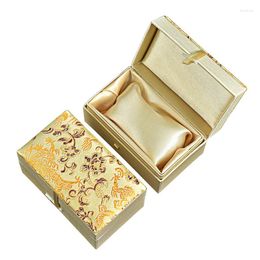 Gift Wrap 10.5x6.5x6 Cm High End Chinese Silk Brocade Box Cotton Filled Packaging Boxes Crystal Jade Stone Jewellery Storage Case