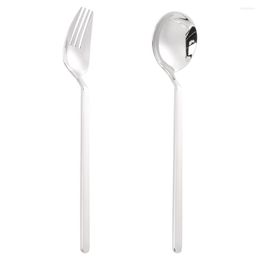 Dinnerware Sets Stainless Steel Cutlery Set Silverware Dinner Spoons Forks Mirror Polished Use For Home Kitchen El Restaurant