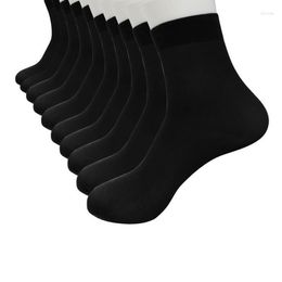 Women Socks 10 Pairs Men Soft Breathable Bamboo Fiber Ultra-thin Elastic Silky Short Silk Stockings Summer Winter For Male Plus