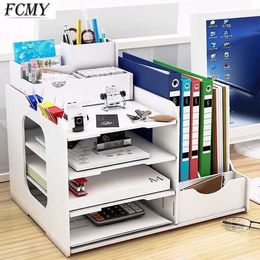 DIY File Holder Desktop Organizer for Books Documents Storage Box Document Cabinets Desk Folder Office Suppiles