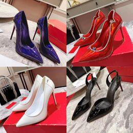 2022 designer Pointed toe Super high heels sandals women luxury Leather fashion Electro-optical material shoes ladys sexy catwalk multicolor Red soled heels sandal