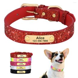Dog Collars Bling Custom Collar Anti-lost Glitter ID Adjustable Pet Puppy For Small Medium Large Dogs Chihuahua Pug