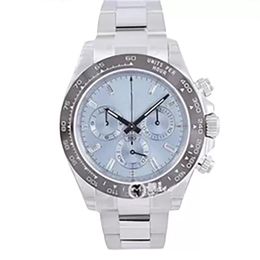 Mens Watch Iced Blue Dial Ceramic Bezel Sapphire Crystal Automatic Mechanical Movement 316L Steel all Dials Work Male Wristwatches232n