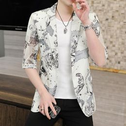 Men's Suits Seven-minute Sleeve Suit Men's Coat Korean Trend In Summer Casual Fashion Versatile Handsome Small