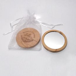 Party Supplies Free Personalized First Holy Communion Favors Custom Engraved Wood Pocket Makeup Mirror Religious Souvenir Gift