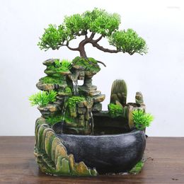Decorative Figurines Hand Made Resin Waterfall Desktop Fountain Zen Meditation Peaceful Home Decoration