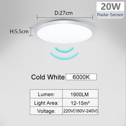 Radar Sensor LED Ceiling Lights Auto Delay motion light Smart Home Lighting Ceiling Lamp For Room Hallways Corridor foyer vintage stained glass