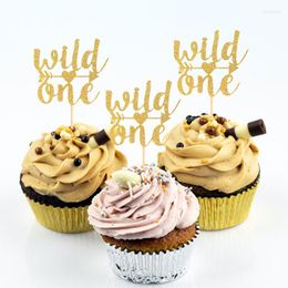 Festive Supplies JQSYRISE 10Pcs Wild One Cupcake Toppers Happy Birthday Party Decoration Boy Girl 1st Baby Shower Anniversary