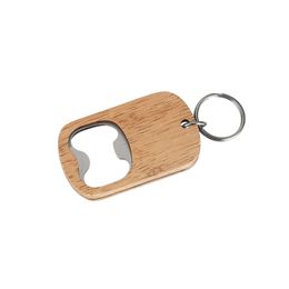 Portable Wood stainless steel Key chain openers keyring bottle opener Outdoor tool