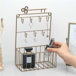 Hooks Nordic Iron Art Key Storage Shelf Wall-mounted Hat Groceries Basket Ring Jewellery Coat Organiser Home Decor Rack