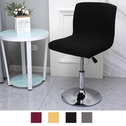 Chair Covers Bar Elastic Stool Cover Soft Short Back Kitchen Dining Slipcovers