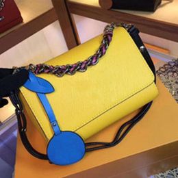 Women Designers Chain Bags Rotating Button Wave Pattern Satchel Luxury Water Ripple Real Leather Totes Crossbody Shoulder Bag Purs279d