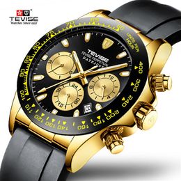 Mens Fashion Brand TEVISE Watch Automatic Mechanical Watch Male Silicone Multifunction Sport Clock Relogio Masculino307T