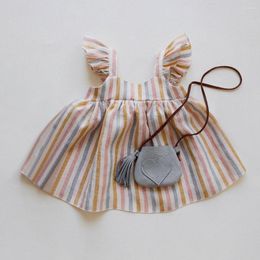 Girl Dresses Baby Summer Soft Cotton Linen Solid Color Born Clothes Cute Infant Toddler Girls Clothing