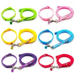 Dog Collars 24pcs Cat Collar Leash Adjustable Pet Lead With Bell For Puppy Products Outdoor Walking Poodle Terier