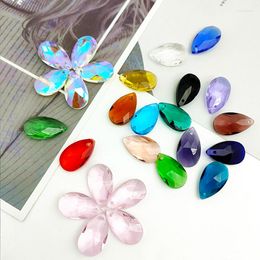 Chandelier Crystal 12pcs/Lot 22MM Faceted Pear Christmas Ornament Diy Suncatcher Making Women's Charm Earing Necklaces Jewellery