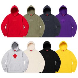 Moda Designer Homens Hoodie Semana Cross Logo Hoody Mans Moletom Com Capuz High Street Oversized Jumper Outono Inverno Streetwear Casais Pulôver Sweatr