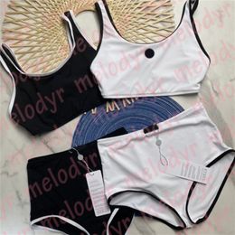 Women Summer Swimwear High Waist Brief Vest Swimsuit Travel Vacation Beach Swim Bikini Set