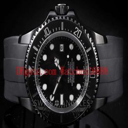 Stainless Steel Sea-Dweller Black PVD Automatic Mechanical Movement Mens Watch Rubber Strap 116660 Men's Watches294O