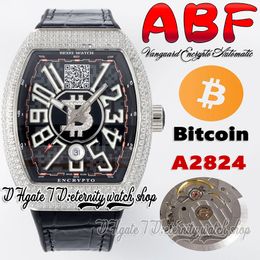 ABF Vanguard Encrypto V45 A2824 Automático Relógio de Diamonds Iced Diamonds com Dial