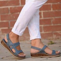 Sandals PU Leather Shoes For Women Casual Summer Flop Platform Ladies Fashion Roma Solid Peep Toe
