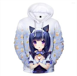 Men's Hoodies 2022 NEKOPARA Games Hoodie 3D Cartoon Sweatshirts Men/women Soft Hooded Anime Pullovers Boys/girls Warm Pullover Coat