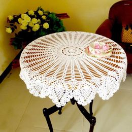 Table Cloth 80cm Kitchen Tea Flower Cover Dining Room Restaurant Crochet Round Cotton Tablecloth Wedding Mat Decoration