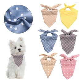 Dog Apparel Pet Supplies Puppies Dots Triangle Scarf Plaid Neckerchief Cat Neck Bandanas Collars