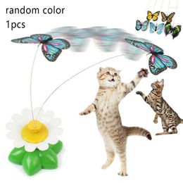 Cat Toys Funny Pet Electric Rotating Toy Spring For Colorful Butterfly Animal Interactive Training Cats