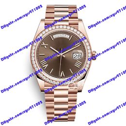 Highquality men's watch 2813 automatic machine m228345 watch 40mm chocolates Rome dial diamond bezel rose gold stainless steel wristwatch calendar display watches