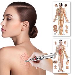 Electric Acupuncture Point Massage Pen Pain Relief Laser Therapy Electronic Meridian Energy Pen Face Body Back Neck Leg Massager