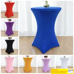 Party Decoration 1pc 60cm80cm Spandex Lycra Cocktail Table Covers White And Black High Stretch Bar Linen Wedding Decor