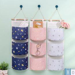 Storage Boxes Folding Bag Wall Hanging 3 Pocket Hanger Bathroom Baby Children Room Pouch Home Decor Organiser