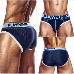 Underpants PLAYPUMP Sexy Underwear Men Briefs Mesh Comfortable Gay Male Panties Fashion Cotton Mens 5 Style Cuecas Slip