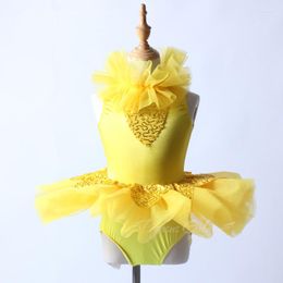 Stage Wear Yellow Ballet Tutu Leotard Bailarina Dress For Girl Kids Ballerina Clothes Women Costume Adult Dancewear