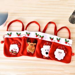 Christmas Decorations Brushed Fabric Candy Tote Bag Children's Kindergarten Shopping Mall Christmas Apple Gift Bags RRC535