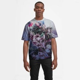 Men's T Shirts Skull Flower Tshirt Causal Short Sleeve Shirt Streetwear Snake Man Top Tees Punk Style Sweatshirt Clohtes