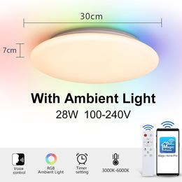 Led Ceiling Lights Lamp With Alexa/Google Wifi RGB Decorative luminaires Music For Dinning room Living room