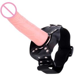 Beauty Items Erotic Thigh Strapon Dildo Leg Strap on Realistic Lesbian Harness 6.7'' Penis Artificial Adult sexy Toys for Woman