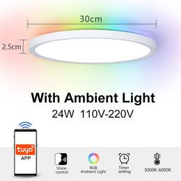 RGB led ceiling lights With alexa Google Voice Control App Remote control Ultrathin for room Bedroom