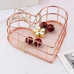 Storage Boxes Nordic Rose Gold Metal Electroplated Iron Basket Cosmetics