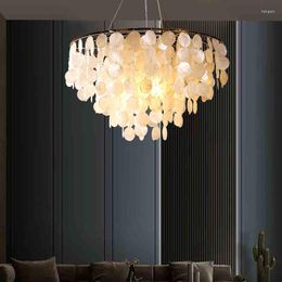 Chandeliers Nordid Living Room Chandelier Lamp Modern Shell Lighting For Bedroom/Dinning Art Decor Hanging Suspension Light