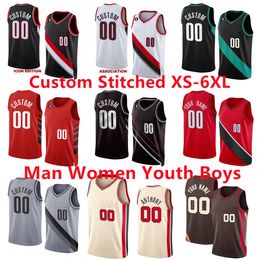 Custom Stitched XS-6XL Basketball Jersey With 6 Patch Damian 0 Lillard 9 Jerami Grant 11 Josh Hart 6 Keon Johnson 1 Anfernee Simons 17 Shaedon Sharpe 34 Jabari Walker