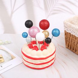 Festive Supplies 20Pcs/set Mixed Size Colorful Ball Cake Topper Birthday Party Wedding