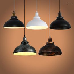 Pendant Lamps Vintage Light Black White Round Bar Table Droplight Direct Wholesale Retro Industrial Hanglamp Hanging Lamp Loft Decor